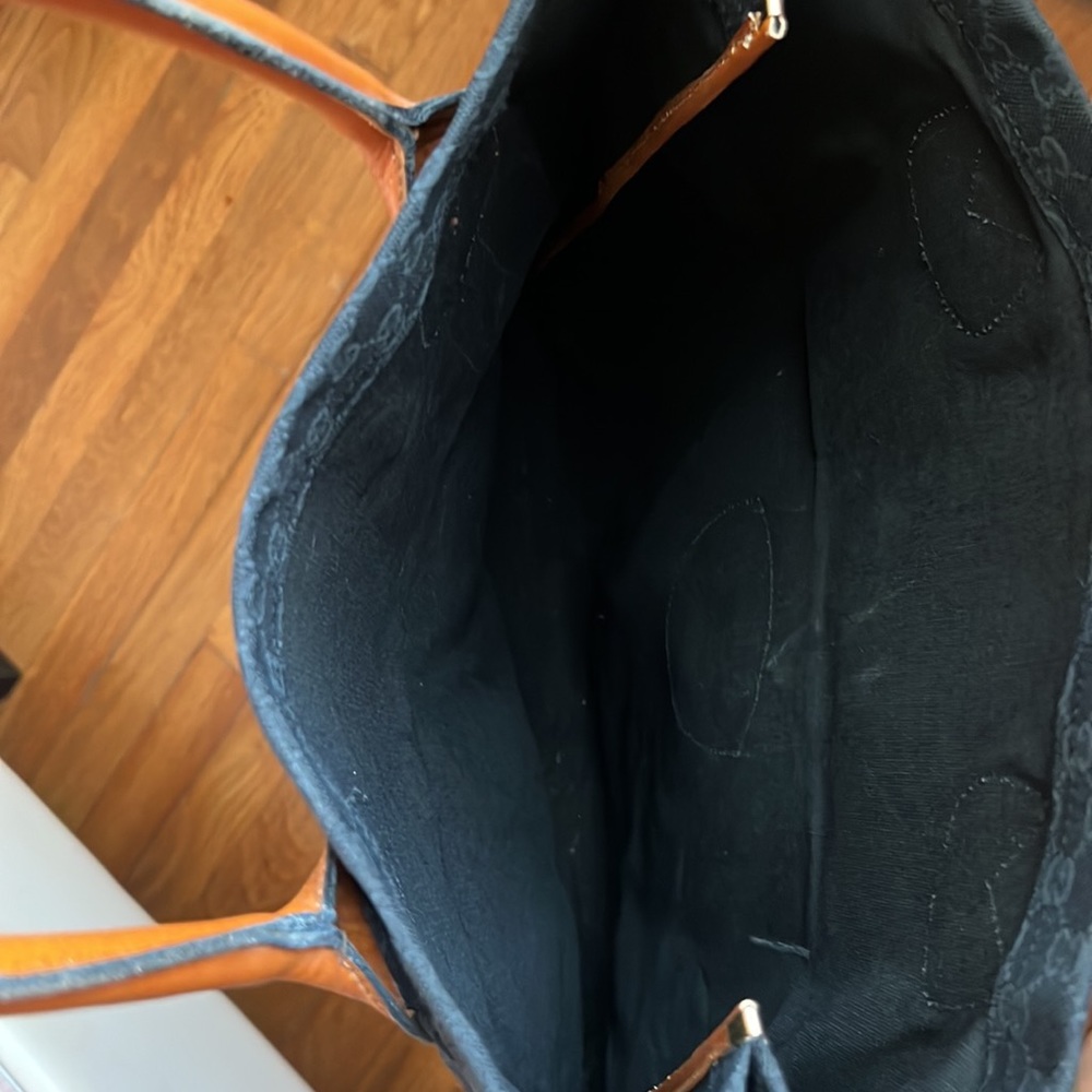 Gucci cloth shopper. Leather handles authentic - Picture 6 of 7